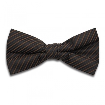 Brown Bow Tie with Diagonal Stripe